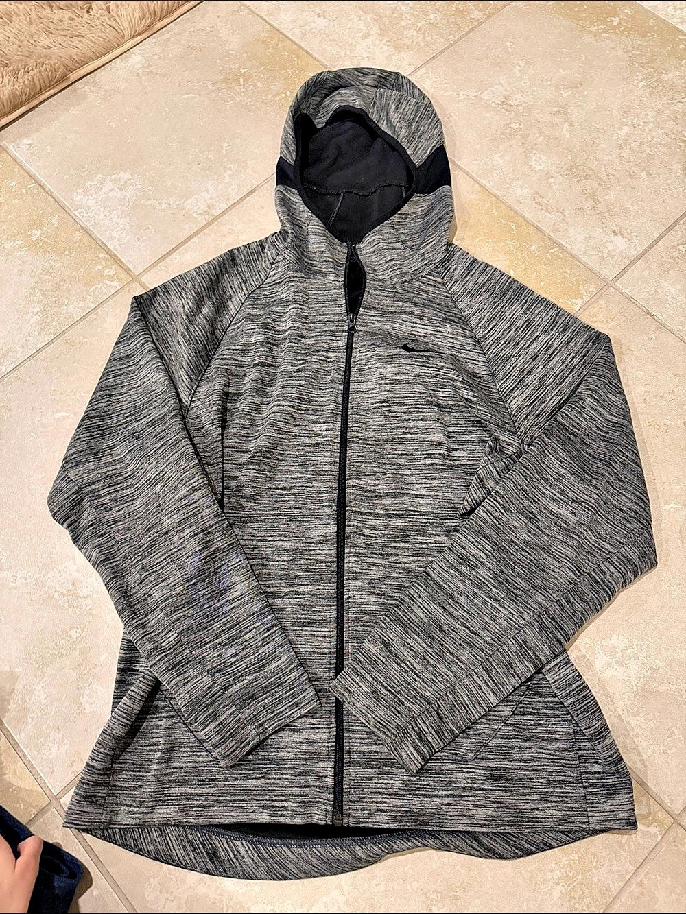 Nike Dri-FIT Full-Zip Training Hoodie Men's Jacket Gray & Black Large